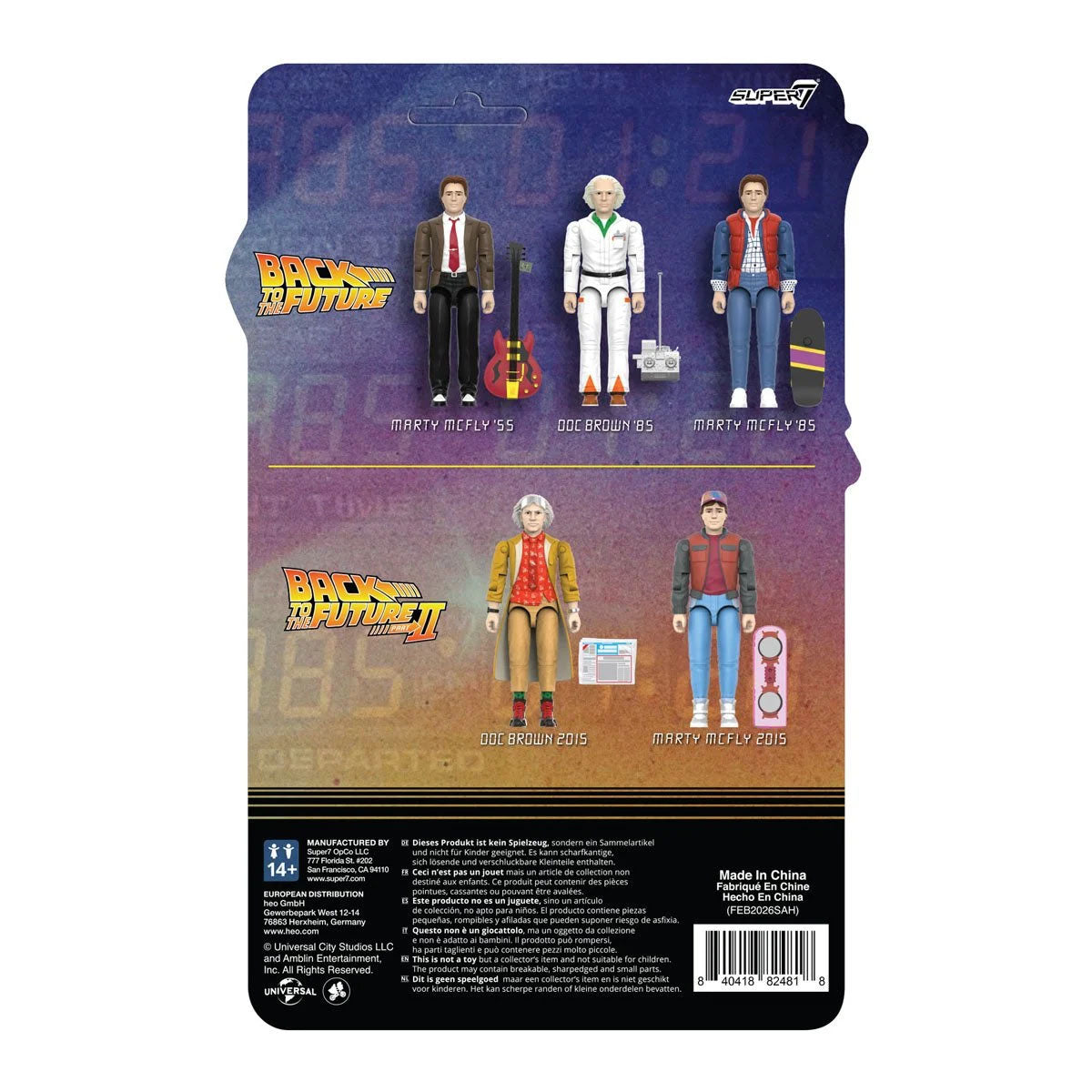 Super7 Back to the Future Doc Brown 2015 3 3/4" Carded ReAction+ Action Figure