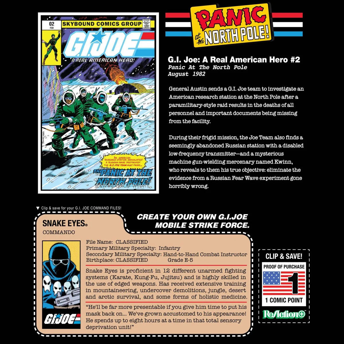 Super7 G.I. Joe Snake Eyes Skybound Comic Box Series #2 3 3/4-Inch ReAction+ Figure