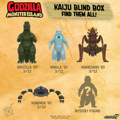 Super7 Reaction Godzilla Monster Island Kaiju Blind Box Case of 12 Action Figures