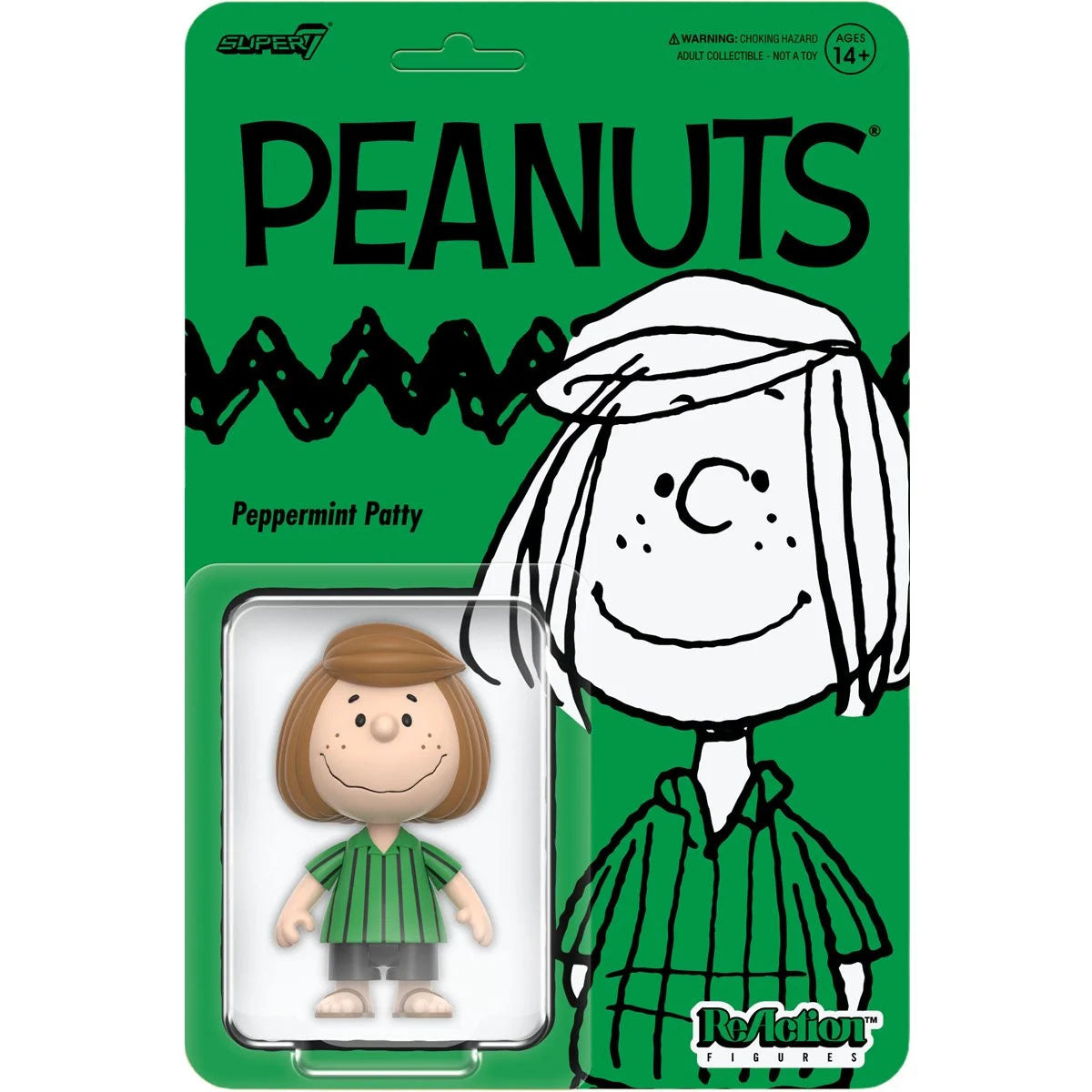 Super7 Peanuts Peppermint Patty Carded ReAction Action Figure
