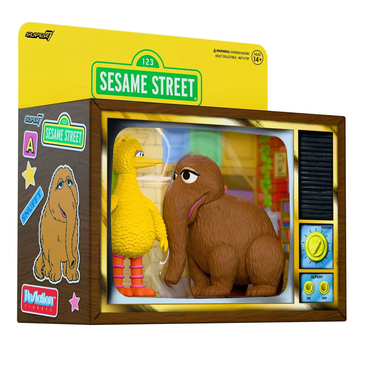 Super7 Sesame Street Big Bird and Mr. Snuffleupagus 2-Pack ReAction Action Figure Set