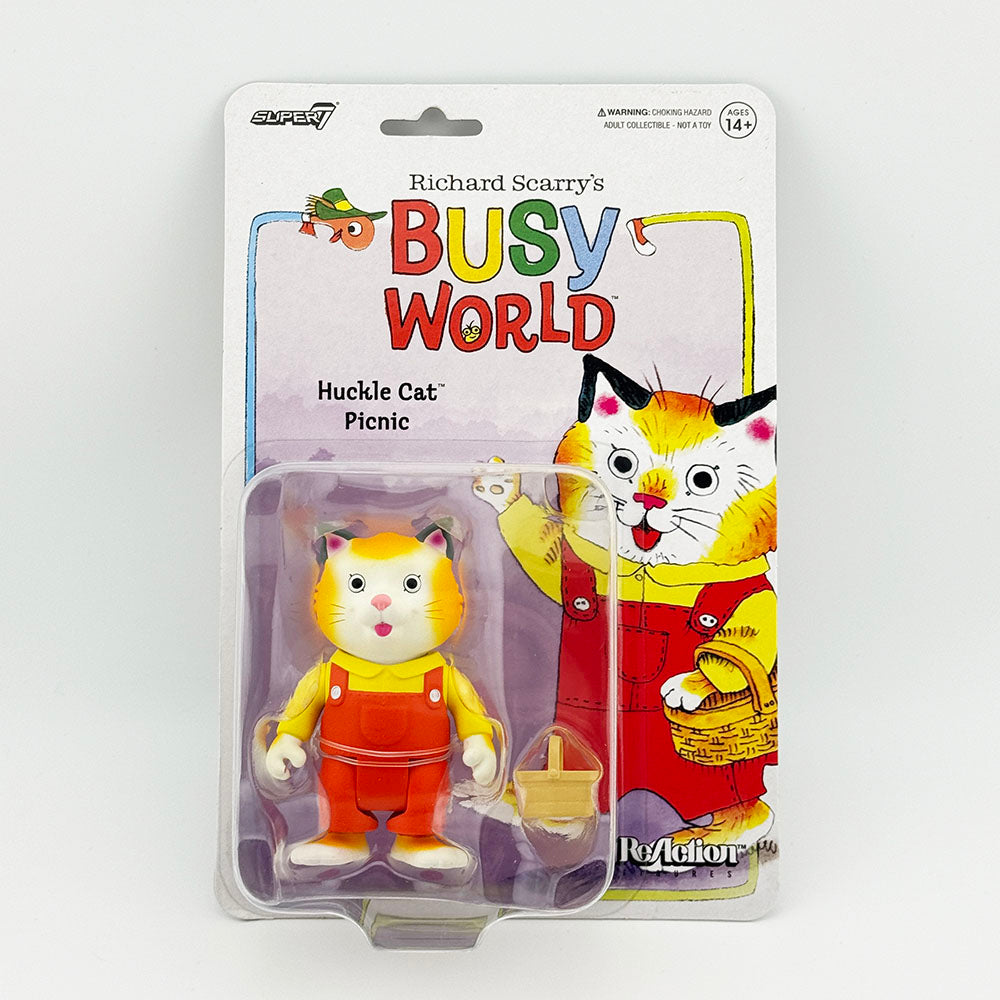 Super7 Richard Scarry's Busy World Huckle Cat Picnic Carded ReAction Action Figure