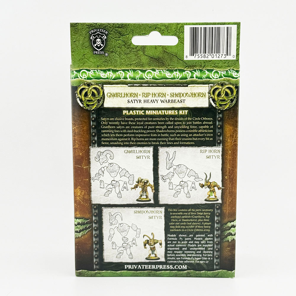 Warmachine Hordes Circle Orboros Gnarlhorn Rip Horn Shadowhorn Plastic Miniatures Kit
