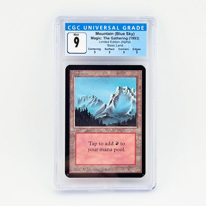 Magic: The Gathering Alpha Mountain (Blue Sky) CGC 9