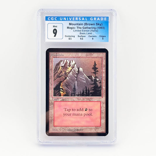 Magic: The Gathering Alpha Mountain (Brown Sky) CGC 9